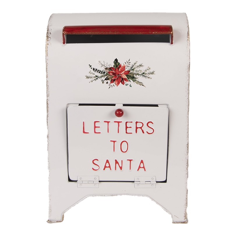 Clayre & Eef Christmas Decoration Figurine Mailbox 20x14x30 cm White Metal
