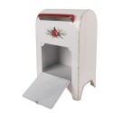 Clayre & Eef Christmas Decoration Figurine Mailbox 20x14x30 cm White Metal