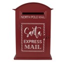 Clayre & Eef Kerstdecoratie Beeld Brievenbus 23x8x34 cm Rood Metaal