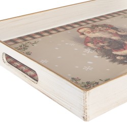 Clayre & Eef Plateau de décoration Set de 3 40x30 / 35x25 / 30x20 cm Beige Plastique