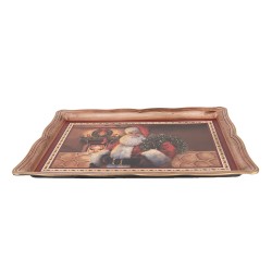Clayre & Eef Tablett 31x22x2 cm Braun Kunststoff