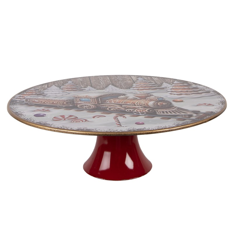 Clayre & Eef Vassoio per torte su piede Ø 29x10 cm Bianco Plastica