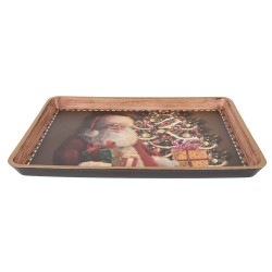 Clayre & Eef Plateau 31x22x2 cm Marron Plastique