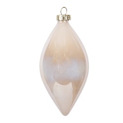 Clayre & Eef Boule de Noël Ø 7x13 cm Beige Verre