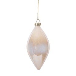 Clayre & Eef Boule de Noël Ø 7x13 cm Beige Verre