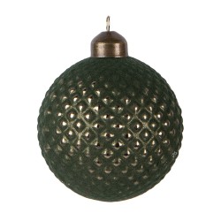 Clayre & Eef Kerstbal Ø 8x9 cm Groen Glas