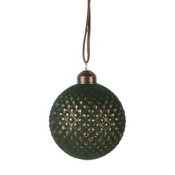 Clayre & Eef Kerstbal Ø 8x9 cm Groen Glas
