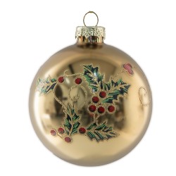 Clayre & Eef Boule de Noël Ø 8x8 cm Couleur or Verre