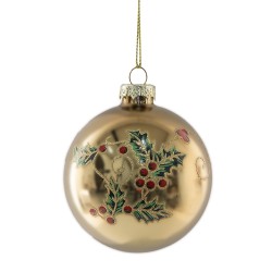 Clayre & Eef Boule de Noël Ø 8x8 cm Couleur or Verre