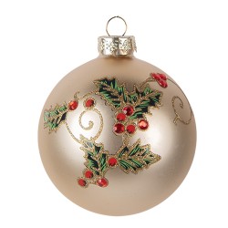 Clayre & Eef Boule de Noël Ø 8x8 cm Couleur or Verre