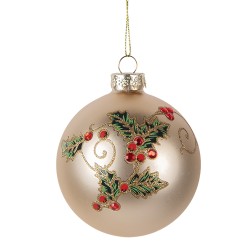 Clayre & Eef Boule de Noël Ø 8x8 cm Couleur or Verre