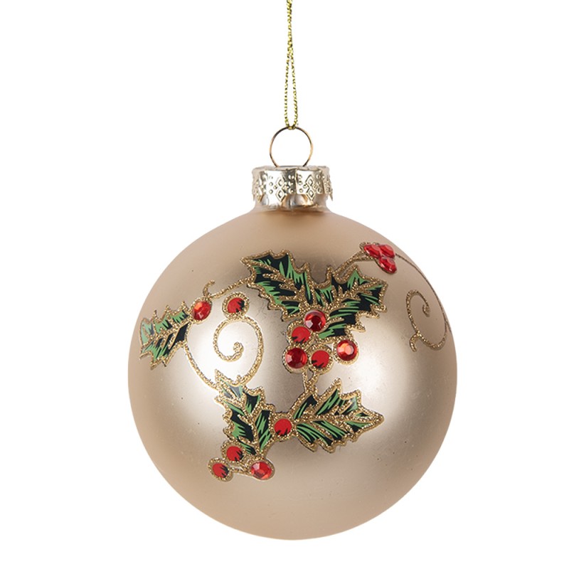 Clayre & Eef Boule de Noël Ø 8x8 cm Couleur or Verre