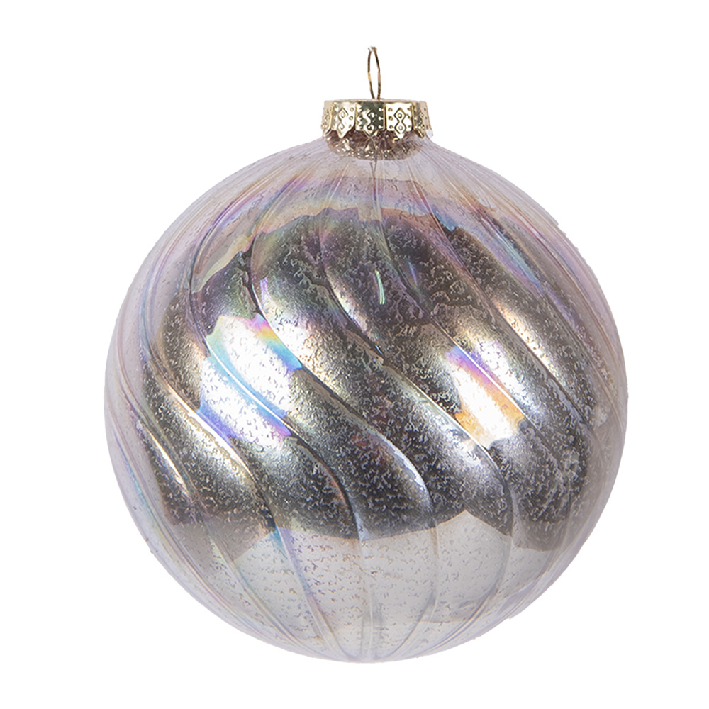 Clayre&Eef KerstbalØ 10x10 cm Roze Glas afbeelding