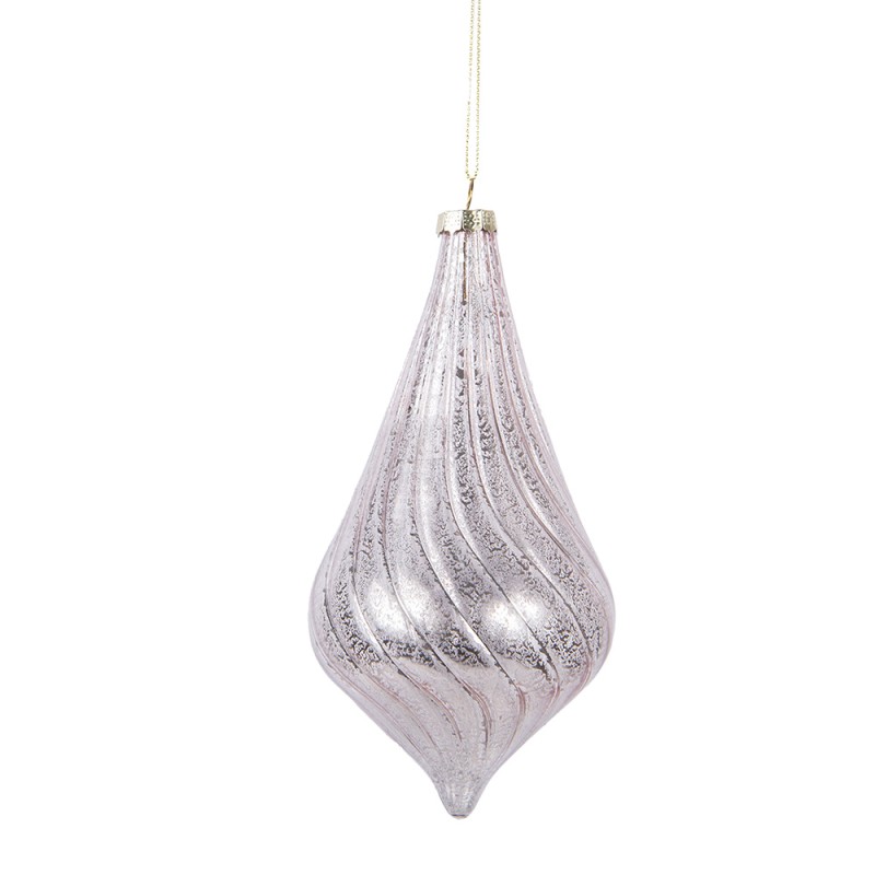 Clayre & Eef Boule de Noël Ø 8x17 cm Rose Verre