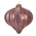 Clayre & Eef Christmas Bauble Ø 10x10 cm Pink Glass