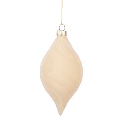 Clayre & Eef Boule de Noël Ø 7x13 cm Beige Verre