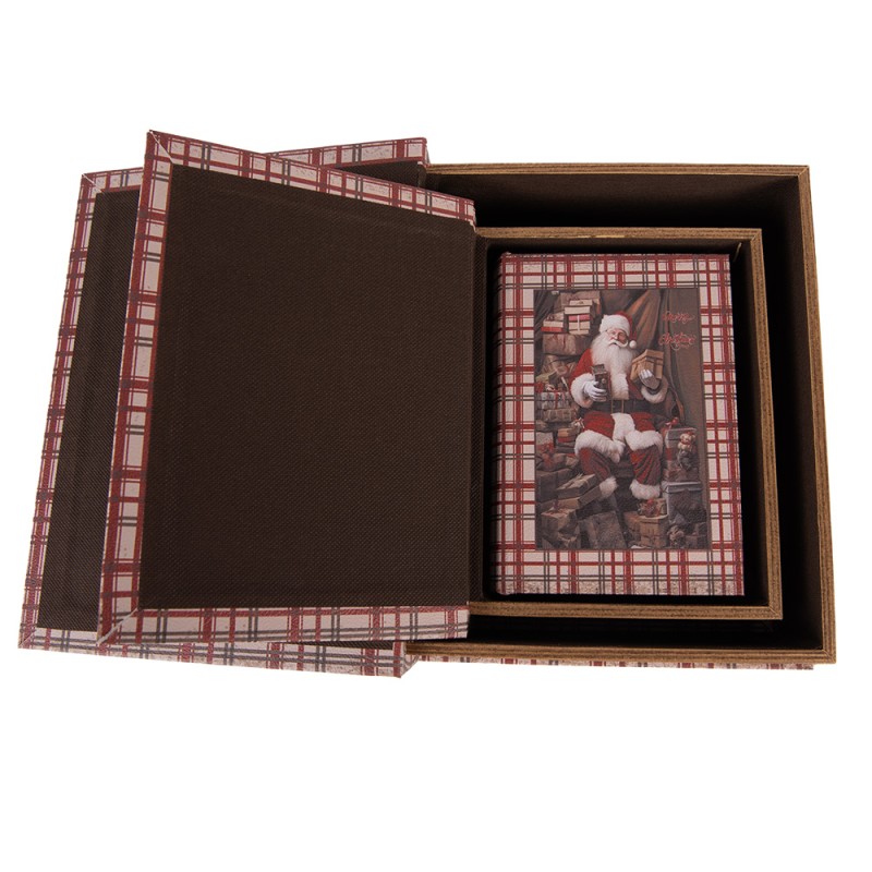 Clayre & Eef Opbergdoos Set van 3 Boeken 27/ 22 / 18 cm Bruin MDF