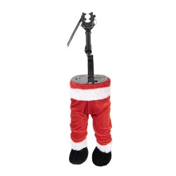 Clayre & Eef Weihnachtsdekorationsfigur Weihnachtsmann 17x13x35 cm / 3xAA Rot Kunststoff