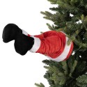 Clayre & Eef Weihnachtsdekorationsfigur Weihnachtsmann 17x13x35 cm / 3xAA Rot Kunststoff