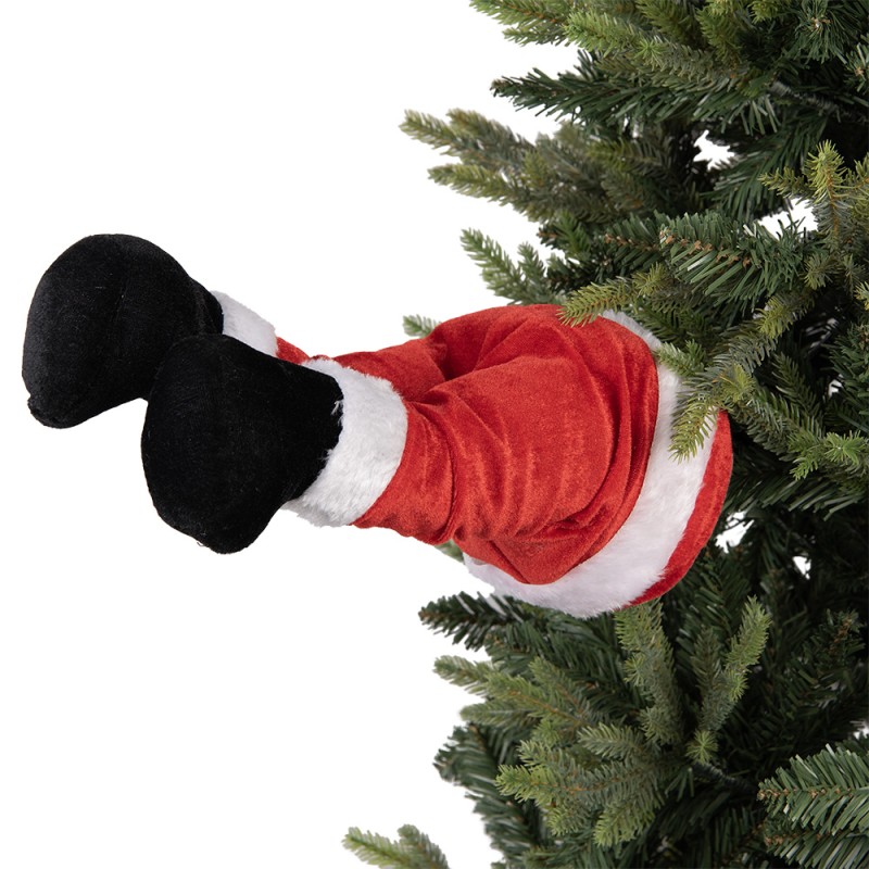 Clayre & Eef Weihnachtsdekorationsfigur Weihnachtsmann 17x13x35 cm / 3xAA Rot Kunststoff
