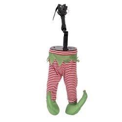 Clayre & Eef Weihnachtsdekorationsfigur Elf 17x13x35 cm / 3xAA Rot Kunststoff