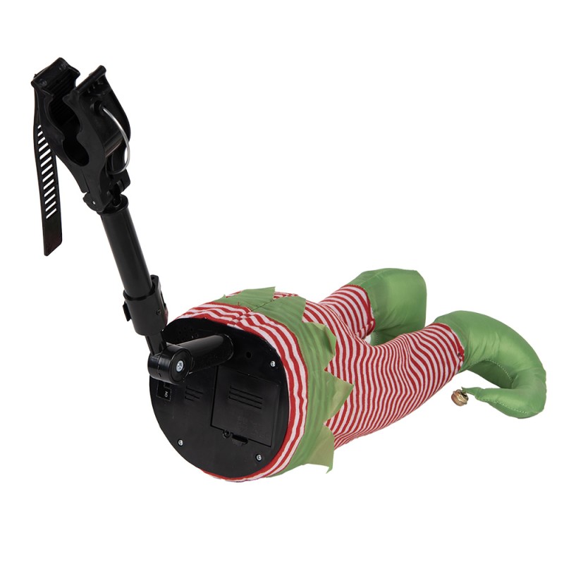 Clayre & Eef Weihnachtsdekorationsfigur Elf 17x13x35 cm / 3xAA Rot Kunststoff