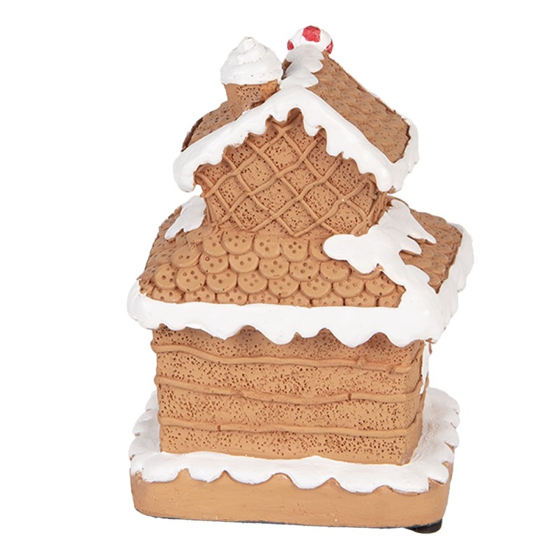 Clayre & Eef Weihnachtsdekoration mit LED-Beleuchtung Lebkuchenhaus 11x10x17 cm / 2xAA Braun Kunststoff