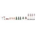 Clayre & Eef Weihnachtsdekoration mit LED-Beleuchtung Lebkuchenhaus (set 17) 9x8x13 cm / 2xAAA Braun Kunststoff