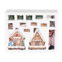 Clayre & Eef Weihnachtsdekoration mit LED-Beleuchtung Lebkuchenhaus (set 17) 9x8x13 cm / 2xAAA Braun Kunststoff