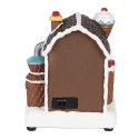 Clayre & Eef Weihnachtsdekoration mit LED-Beleuchtung und Musik Lebkuchenhaus 15x11x19 cm / 3xAA Braun Kunststoff