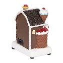 Clayre & Eef Weihnachtsdekoration mit LED-Beleuchtung und Musik Lebkuchenhaus 15x11x19 cm / 3xAA Braun Kunststoff