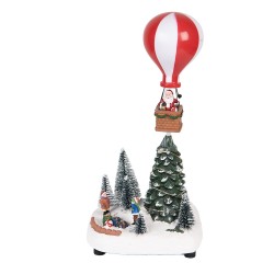 Clayre & Eef Weihnachtsdekoration mit LED-Beleuchtung und Musik Weihnachtsbaum 17x13x15/18 cm / 3xAA Grün Kunststoff