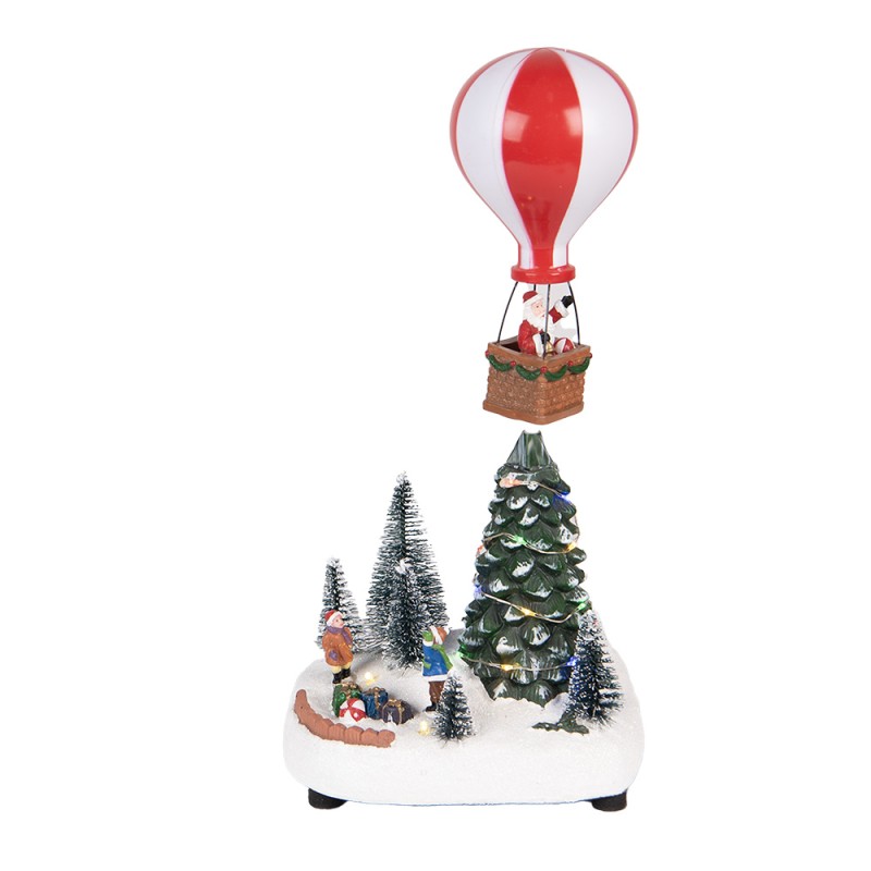 Clayre & Eef Weihnachtsdekoration mit LED-Beleuchtung und Musik Weihnachtsbaum 17x13x15/18 cm / 3xAA Grün Kunststoff