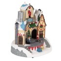 Clayre & Eef Weihnachtsdekoration mit LED-Beleuchtung und Musik Haus 20x17x23 cm / 3xAA Weiß Kunststoff