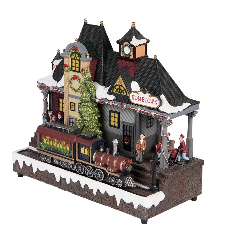 Clayre & Eef Weihnachtsdekoration mit LED-Beleuchtung und Musik Zug 32x16x30 cm / 3xAA Braun Kunststoff