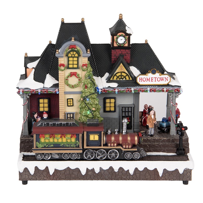 Clayre & Eef Weihnachtsdekoration mit LED-Beleuchtung und Musik Zug 32x16x30 cm / 3xAA Braun Kunststoff
