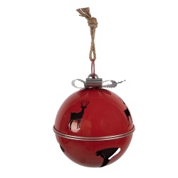 Clayre & Eef Dekoration Klingel Ø 24x28 cm Rot Metall