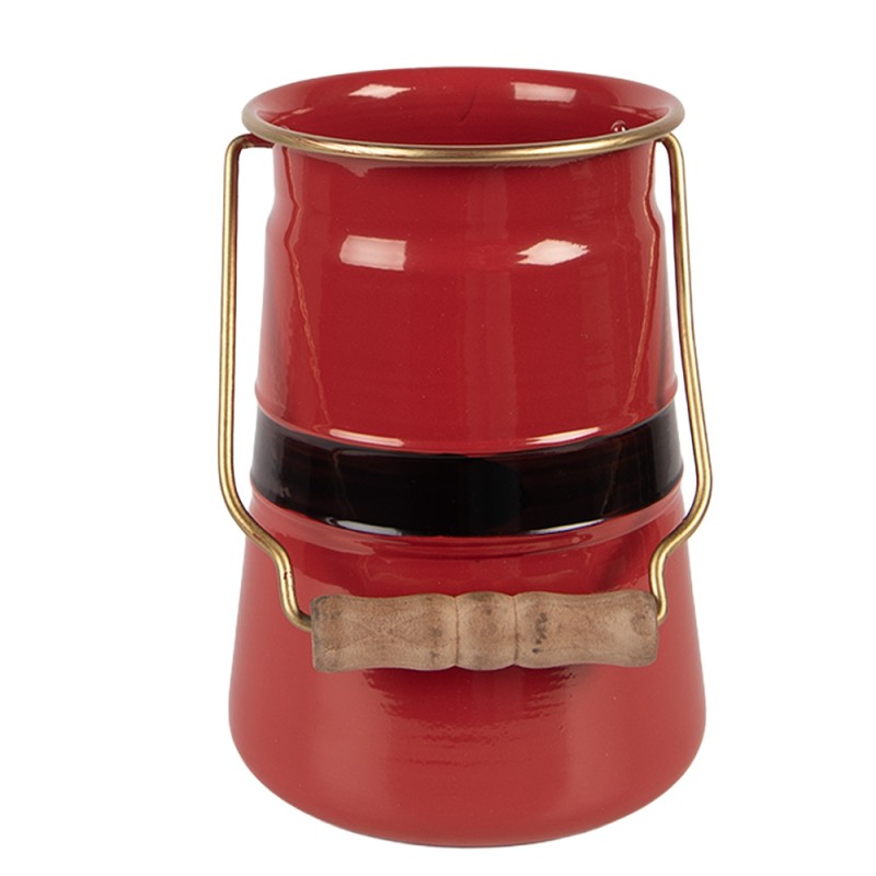 Clayre & Eef Dekoration Eimer 12x10x16 cm Rot Metall