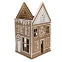 Clayre & Eef Teelichthalter Haus 12x11x22 cm Goldfarbig Metall