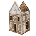 Clayre & Eef Teelichthalter Haus 12x11x22 cm Goldfarbig Metall