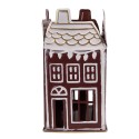 Clayre & Eef Teelichthalter Haus 12x12x22 cm Rot Metall