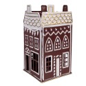 Clayre & Eef Teelichthalter Haus 12x12x22 cm Rot Metall