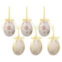 Clayre & Eef Easter ornament set of 6 Egg Ø 7x10 cm Multiple Plastic