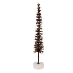 Clayre & Eef Statuetta decorativa di Natale Albero di Natale Ø 5x25 cm Marrone Legno