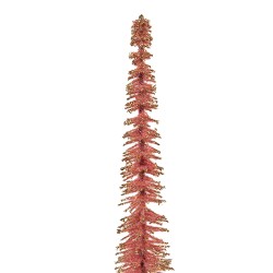 Clayre & Eef Christmas Decoration Figurine Christmas Tree Ø 5x25 cm Pink Wood