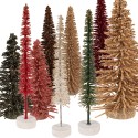 Clayre & Eef Décoration de Noël Image Sapin de Noël Ø 5x25 cm Rose Bois