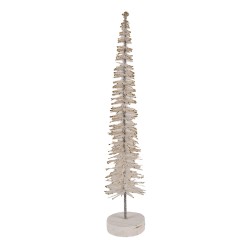 Clayre & Eef Christmas Decoration Figurine Christmas Tree Ø 6x30 cm Beige Wood
