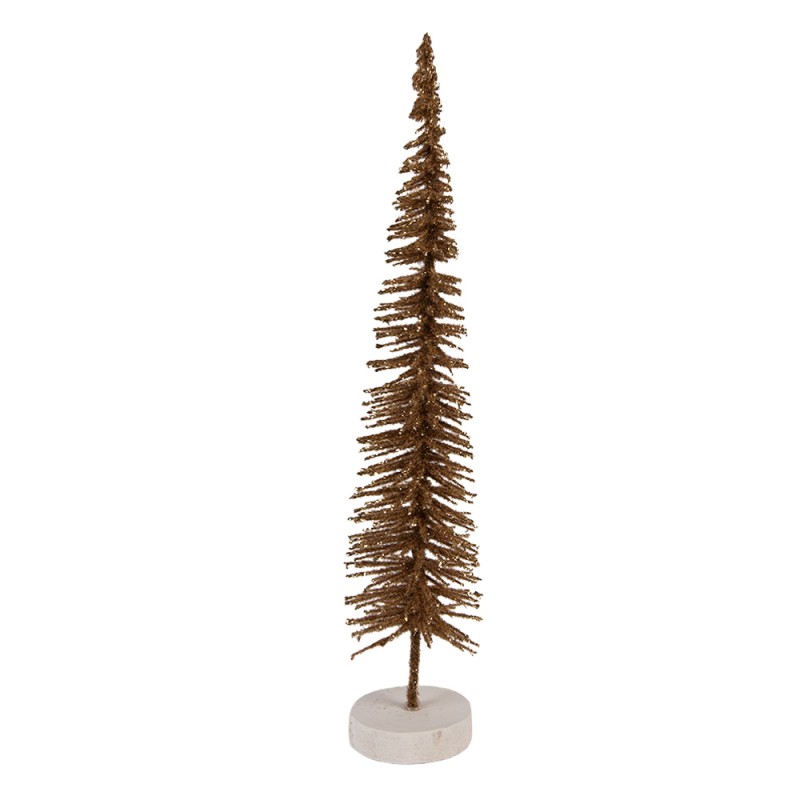 Clayre & Eef Christmas Decoration Figurine Christmas Tree Ø 6x30 cm Brown Wood
