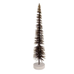 Clayre & Eef Kerstdecoratie Beeld Kerstboom Ø 6x30 cm Bruin Hout