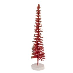 Clayre & Eef Christmas Decoration Figurine Christmas Tree Ø 6x30 cm Red Wood